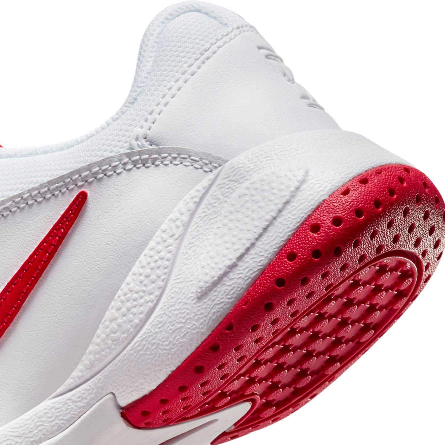 JUNIOR NIKE COURT LITE TENNIS SHOES - WHITE/RED