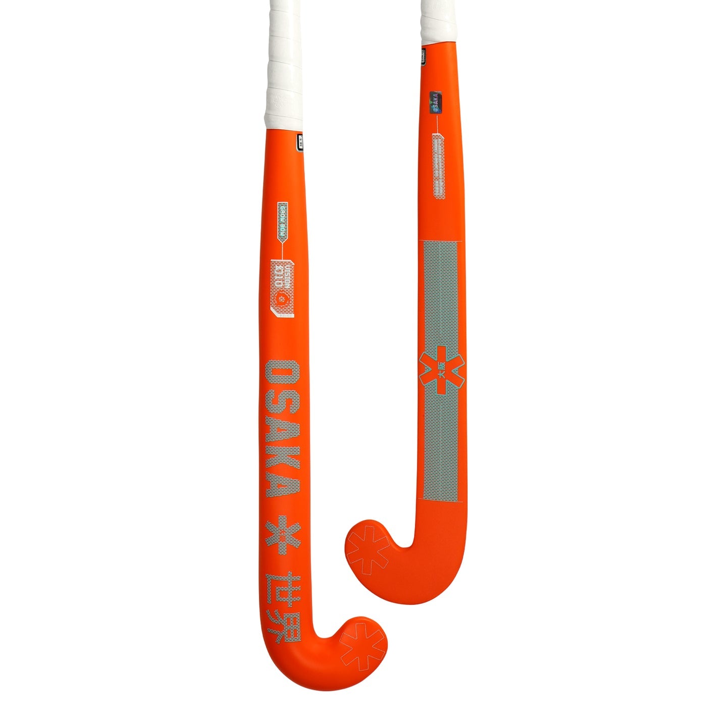 OSAKA VISION 10 GROW BOW HOCKEY STICK - ORANGE/SKY BLUE