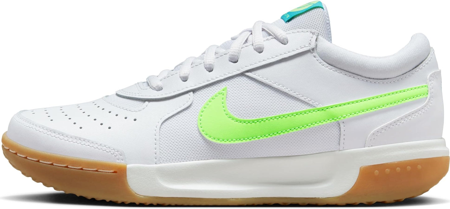 LADIES NIKE ZOOM COURT LITE 3 TENNIS SHOES - WHITE/GREEN