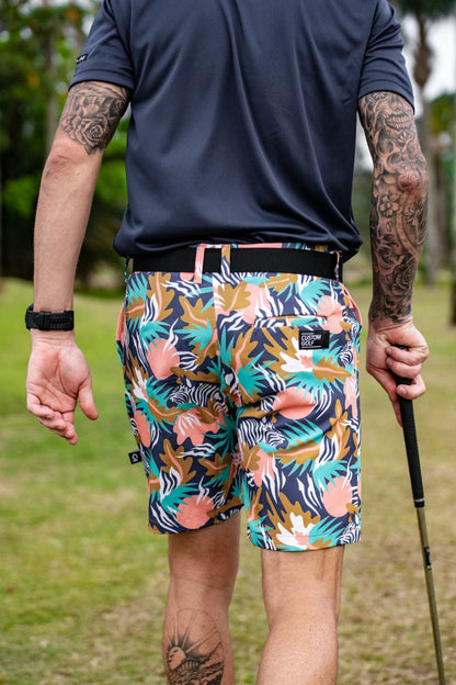 MEN'S CA FUNKY GOLF SHORTS - ZEBRA IN THE WILD