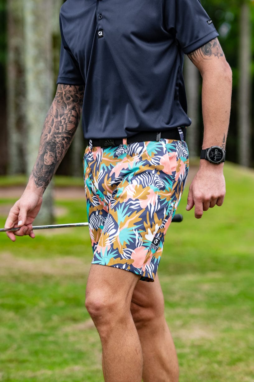 MEN'S CA FUNKY GOLF SHORTS - ZEBRA IN THE WILD