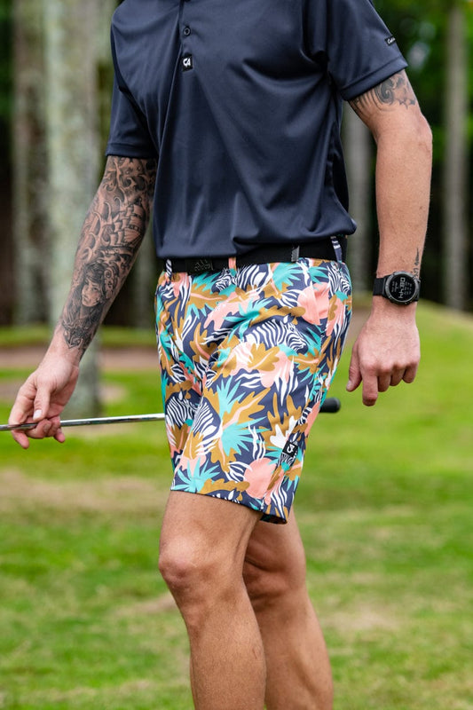 MEN'S CA FUNKY GOLF SHORTS - ZEBRA IN THE WILD