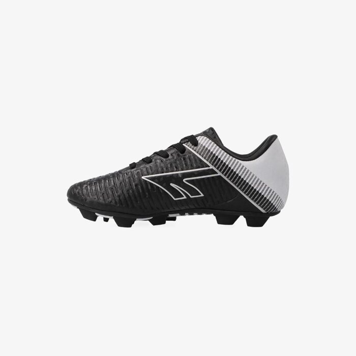 JUNIOR HI-TEC ATTACK SOCCER BOOTS - BLACK/WHITE/SILVER