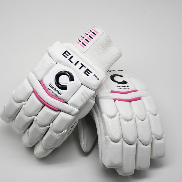 CHAMP ADULT ELITE PRO BATTING GLOVES - PINK/WHITE - RIGHT HAND