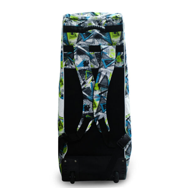 CHAMP TEST DUFFLE WHEELIE KIT BAG - BLUE GREEN ABSTRACT