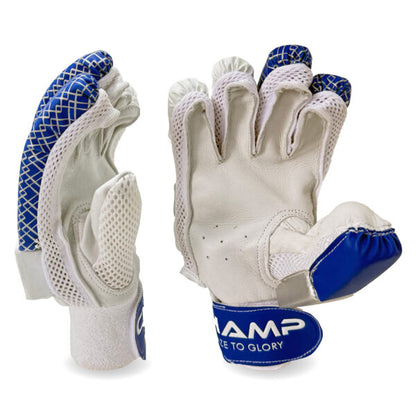 CHAMP JUNIOR ELITE BATTING GLOVES - R BLUE/WHITE - RIGHT HAND