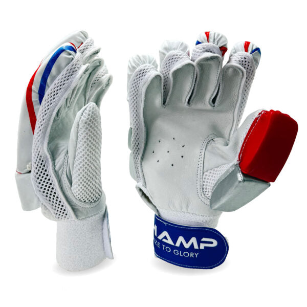 CHAMP JUNIOR ELITE BATTING GLOVES - BLUE/RED SMALL RIGHT HAND