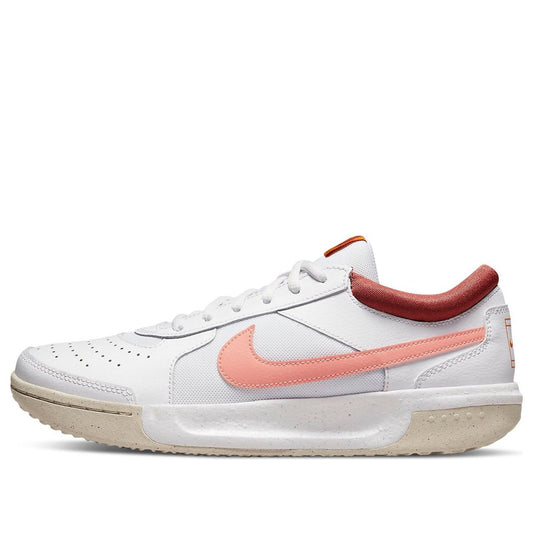 LADIES NIKE ZOOM COURT LITE 3 TENNIS SHOES - WHITE/PEACH