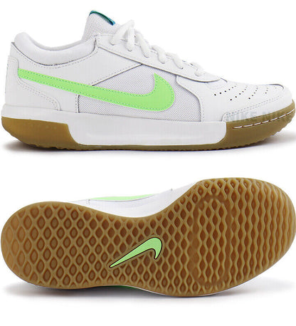 LADIES NIKE ZOOM COURT LITE 3 TENNIS SHOES - WHITE/GREEN