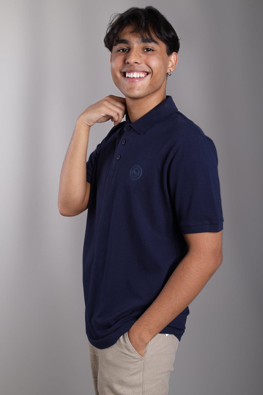 MEN'S LIZZARD SHIPTON GOLF SHIRT - NAVY