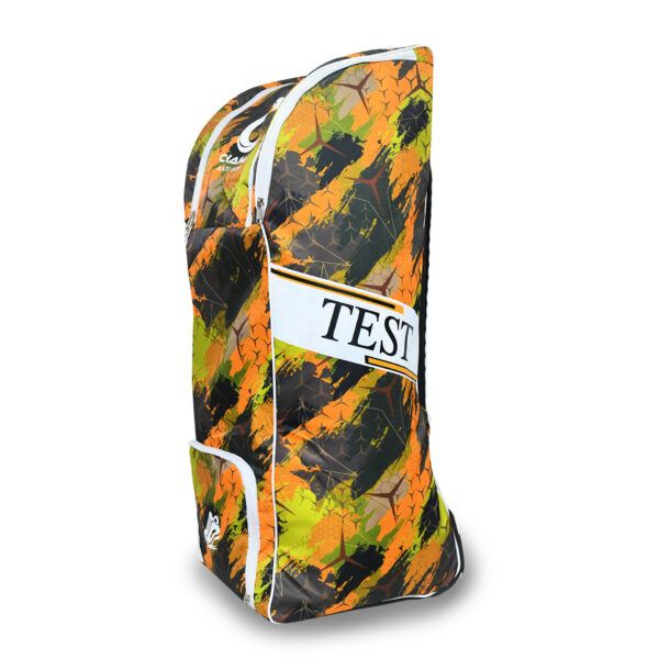 CHAMP TEST DUFFLE WHEELIE KIT BAG - ORANGE GREEN ABSTRACT